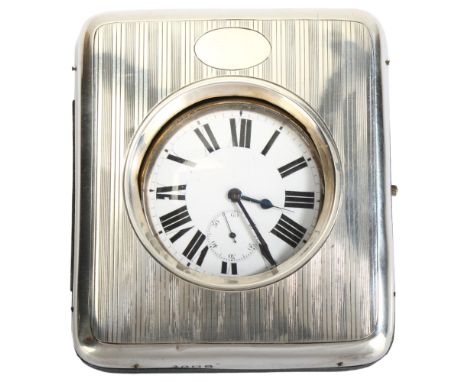 An early 20th century nickel open-face keyless Goliath pocket watch, white enamel dial with Roman numeral hour markers, blued