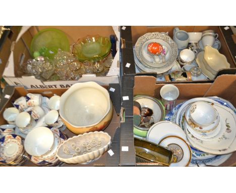 Ceramics & Glass - a Victorian part tea service;  other tableware; a Boumier ware tea bowl,  bowls, drinking glasses etc (4 b