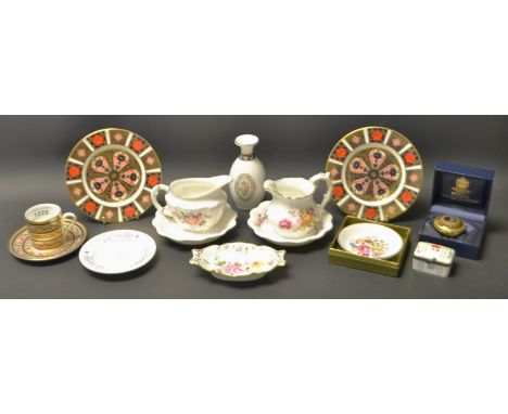 A pair of Royal Crown Derby 1128 Imari pattern side plates;  a Royal Crown Derby, Derby Posies jug;  other Derby Posies;  a R