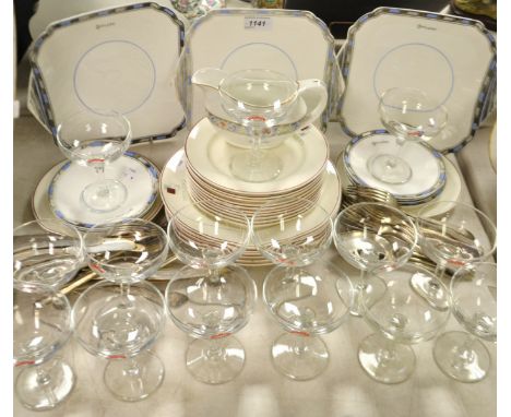 Advertising - an Art Deco Shelley sandwich plate and saucers, printed with the name Offiler's, the local Derby Brewery; other