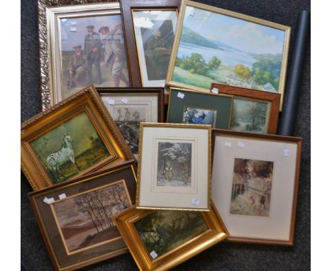 Pictures and Prints - Lady Stanley, His First Offence, print;  others, qty. (12)