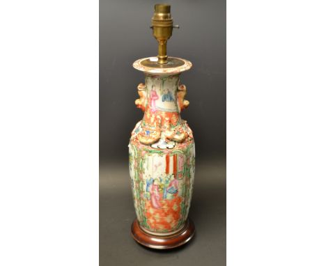 A 19th century Cantonese vase, fitted as a lamp