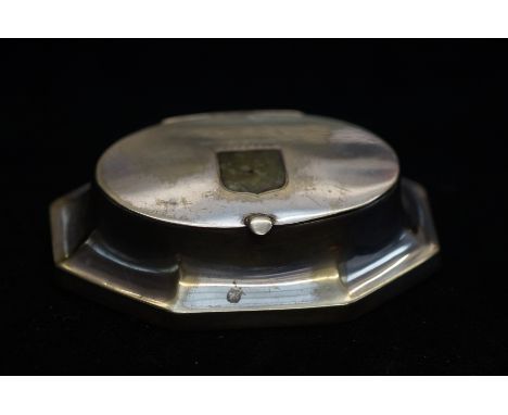 Art deco silver plated snuff box 8cm