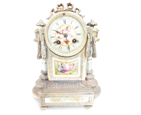 French Ornate Mantle Clock requires attention - 27cm 