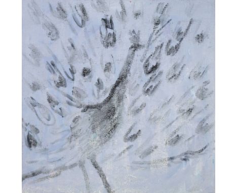 Hunt Slonem (American/Louisiana, b. 1951) , "Untitled (Peacock)", 2011, oil on canvas, signed, dated and inscribed en verso, 