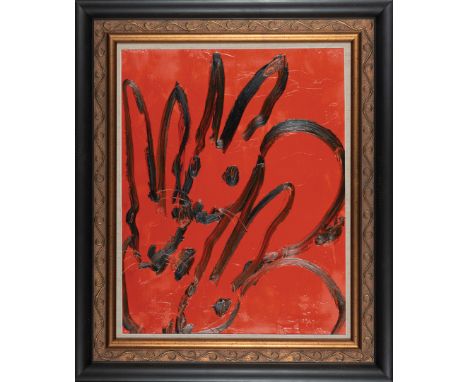 Hunt Slonem (American/Louisiana, b. 1951) , "Untitled (Three Bunnies)", 2013, oil on wood, signed, dated and inscribed en ver