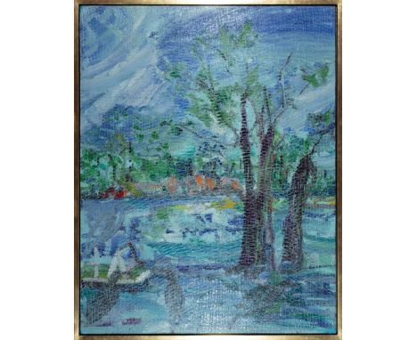 Hunt Slonem (American/Louisiana, b. 1951) , "Teche", 2009, oil on wood, signed, titled, dated, inscribed and "Herman-Meek Gal
