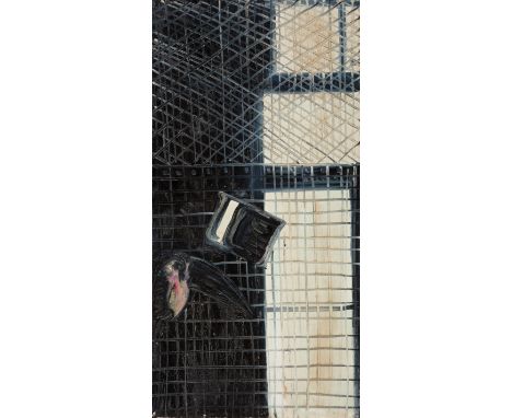 Hunt Slonem (American/Louisiana, b. 1951) , "Untitled (Bird)", 2000, oil on canvas, signed and dated en verso, inscribed on s