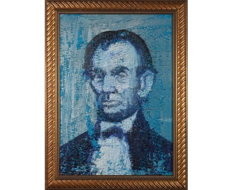 Hunt Slonem (American/Louisiana, b. 1951) , "Abe L.", 2009, oil on wood, signed, titled and dated en verso, 26 3/4 in. x 19 i