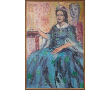 Hunt Slonem (American/Louisiana, b. 1951) , "Mary T. Lincoln", 2003, oil on canvas, signed, titled and dated en verso, 65 3/4