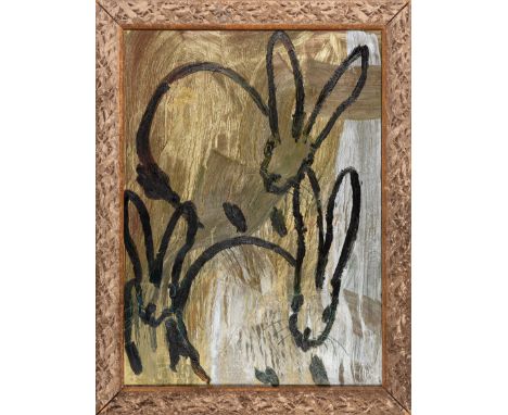 Hunt Slonem (American/Louisiana, b. 1951) , "3 Play", 2016, oil on wood, signed, titled, dated and inscribed en verso, 36 in.