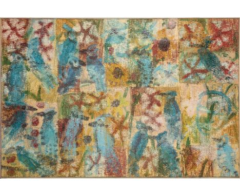 Hunt Slonem (American/Louisiana, b. 1951) , "Jays", 2006, oil on canvas, signed, titled and dated en verso, signed, dated and