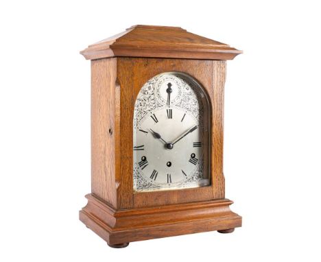 Kienzle, Germany, a Victorian oak chiming bracket clock  the eight-day duration movement chiming the quarters on four gongs w