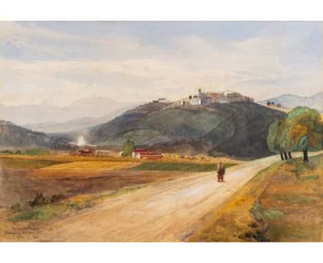 Bernard Walter Evans (1848-1922)Mougins South of France, Sketch from Nature,signed inscribed and dated '94watercolour and pen