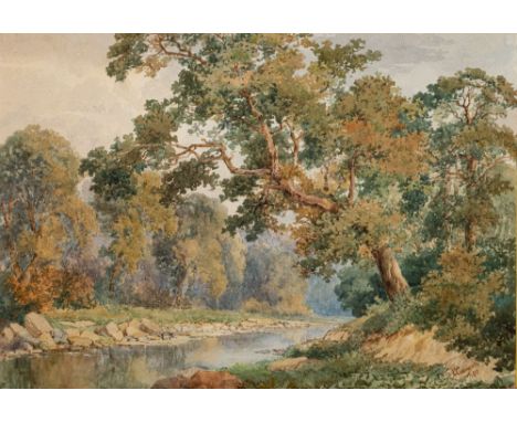 C. Cusworth (fl. late 19th century)Wooded river landscape, said to be The Donsigned and dated 1890watercolour24 x 34cm;togeth