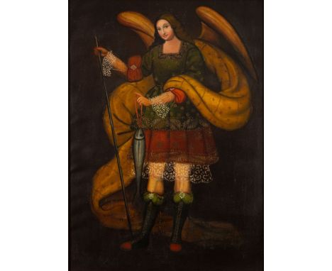 Spanish Colonial School, possibly Cuzco (late 19th/early 20th century)St Raphael the Archangeloil on canvas109 x 79cm