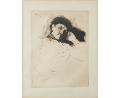 Sir Hubert von Herkomer RA (1849-1914)Portrait of a lady, 1891Bearing printed date and signatureetching on cream paperthe pla