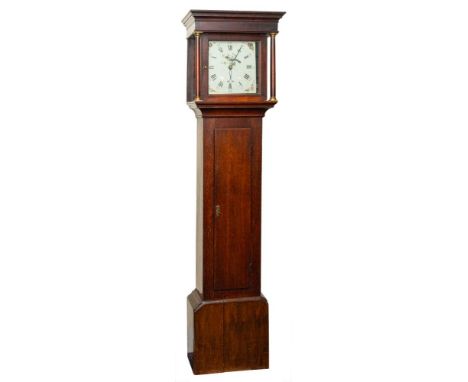 William Johnson, Evesham, an oak longcase clock,  the thirty-hour duration full-plate movement striking the hours on a bell w