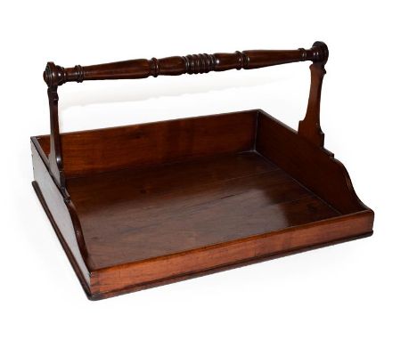 A 19th century mahogany butler's plate caddy, 40cm by 33cm, 23.5cm high