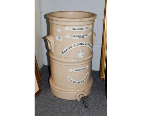 A 19th century Black &amp; Brownlow low water filter, 50cm high together with a fire screen, a child's chair and a sea grass 