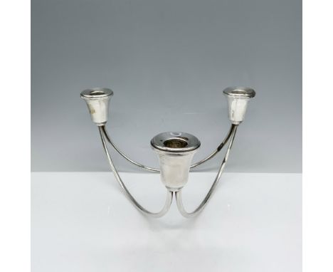 Beautiful weighted sterling silver three stand candlestick holder backstamped Duchin Sterling Silver Weighted. Issued: 20th c