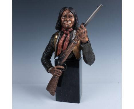 This 1992 limited edition pewter and bronze figurine by Christopher Pardell depicts Chief Geronimo, an Apache Legend,Â&nbsp;t