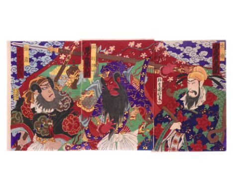 UTAGAWA KUNIMASA IV (1848-1920) - SANGOKUSHI (ANNALS OF THE THREE KINGDOMS)
Woodblock print on paper, dated 1885, unframed

N