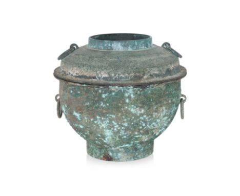 A BRONZE RITUAL STEAMER WITH INSERT, XIAN Late Eastern Zhou dynasty, ovoid colander with circular grate to base, insert vesse