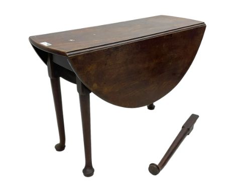 George III mahogany table, oval drop-leaf top on cabriole supports, gate-leg action base Dimensions: Height:&nbsp;71cm&nbsp; 