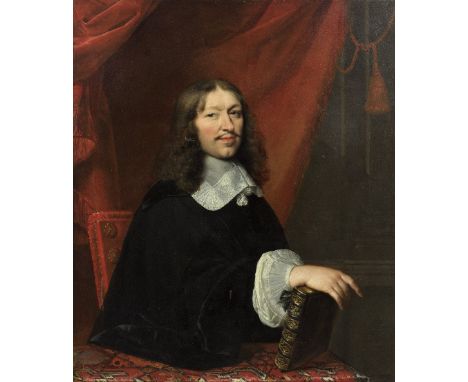 Louis Ferdinand Elle the Elder (Paris 1612-1689)Portrait of a gentleman, half-length, in a black gown with white lace collar 