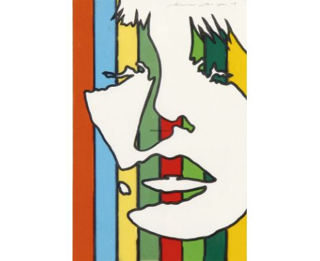 WERNER BERGES Cloppenburg/Niedersachsen 1941 - 2017 Schallstadt/Baden: Gesicht. Folie mit Tusche auf Karton 2017. Werner Berg