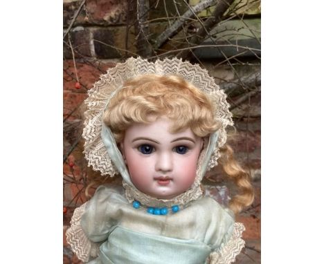 Antique doll French Bisque BeBe Depose Jumeau 16” Fine socket Head doll c 1885. Marked with incise Depose Jumeau era ,and add