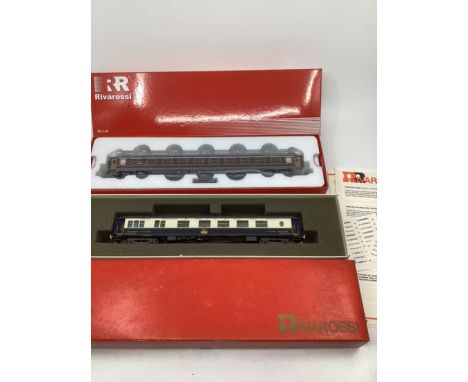 Rivarossi Model Railways HR4119 passenger cribbage,HR357 Pullman carriage boxed. Appears likely unused.(2)