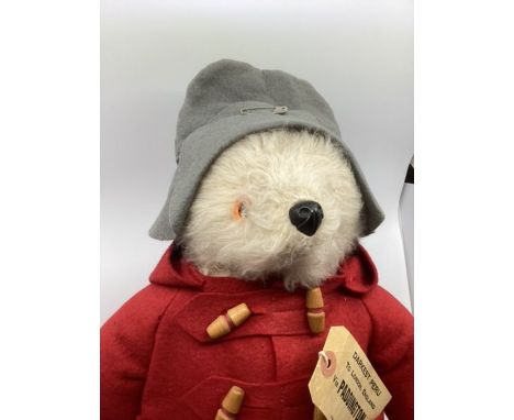Paddington Bear original 1970s early( Clarkson design) Paddington Bear in very good condition with red coat, Dunlop wellingto