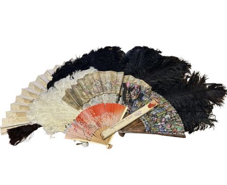 Gold Feather Handmade Fans for Wedding Decoration Hand Fan with Applique  Flower African Feather Fan-30-30 X 54cm