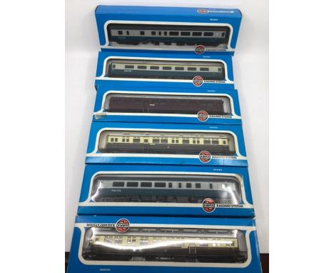 Airfix Railway system boxes items to include ; 54201-8 1st class Intercity Coach, 54256-8 Auto Coach,54200-5 @nd class Brake 