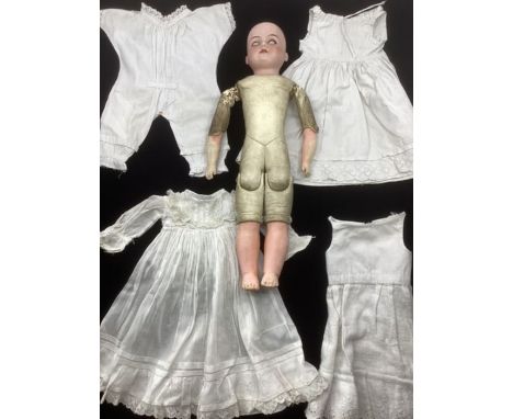 Antique German Good 370 Armand Marseille bisque Shoulder head doll with all original clothes trousseau to include dress,layer