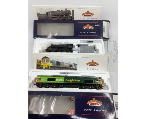 Bachmann &nbsp;model railway toy railway interest 32-580 Ivatt Black crest weathered , and 32-726 DC Class 66 Diesel Freight 