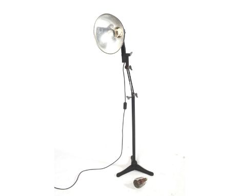 A Pifco mid-century radiant heat lamp with adjustable cast metal stand. 