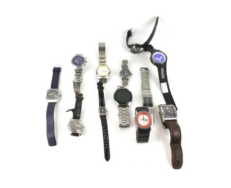 A collection of wristwatches. Including a Timex, Bulova, etc.
