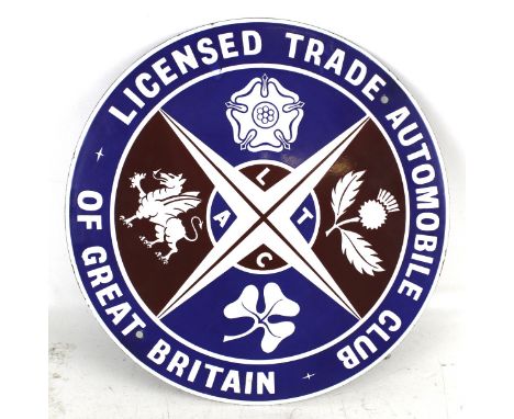A reproduction 'Automobile Club' enamel circular sign wall plaque. Diameter 30cm