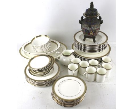 Royal Doulton 'Clarendon' H4993 tea service and oriental twin handle urn. Max. H27cm