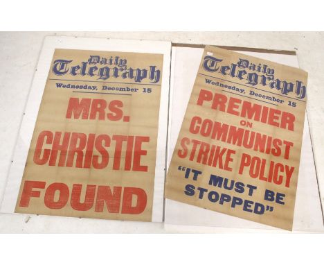 Two vintage Daily Telegraph posters. 49cm x 76cm