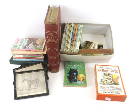 A collection of sporting, horse/pony related books and prints.  Including Enid Blyton and Ruby Ferguson, etc. 