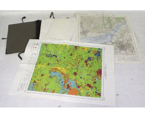 A collection of maps and in a portfolio. Including Ordnance Survey of Gloucestershire and Somerset, etc. 