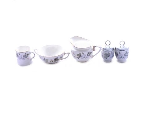 A Royal Worcester June Garland pattern part dinner, tea and coffee service, comprising dinner plates, lidded tureens, oval pl