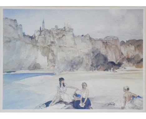 After William Russell Flint,The Mill Pool, St Jean du Cole,limited edition colour print, 132/850,54x70cm,together with three 