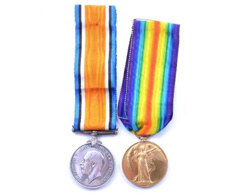 Medals - A WW1 pair to 69301 Pte G B Breeze R W Fus, comprising British War Medal and Victory Medal, both with ribbons.