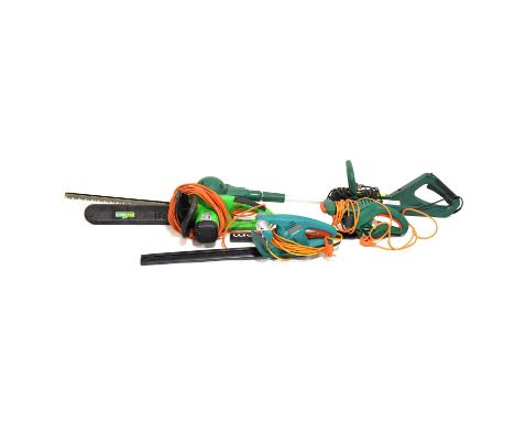 Florabest electric chainsaw, various hedge cutters and a blower.Condition report:These items are sold as untested.