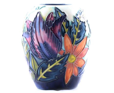 Debbie Hancock for Moorcroft, a Limited edition vase in the Castle Garden design, ©98 396/500 painted on base, signed in gold